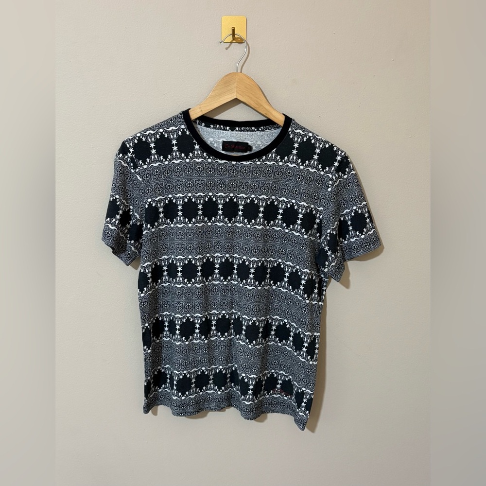 Men’s Small Dr. Martens AirWair Black & White Patterned Cotton Short‎ Sleeve Tee
